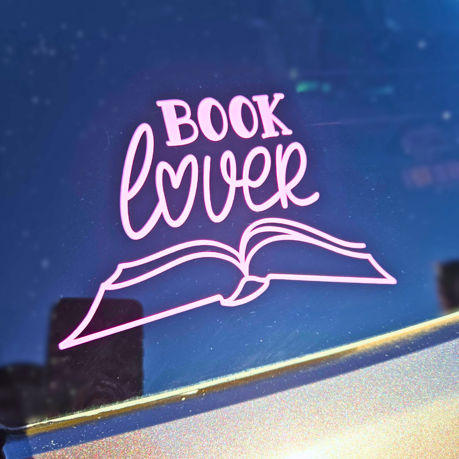Pink Book Lover Car Vinyl Sticker