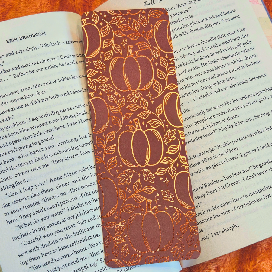 Autumn Pumpkin Spice Fall Foiled Bookmark