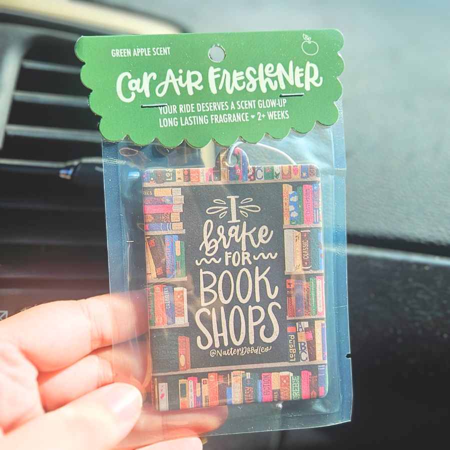 I Brake for Book Shops Car Air Freshener