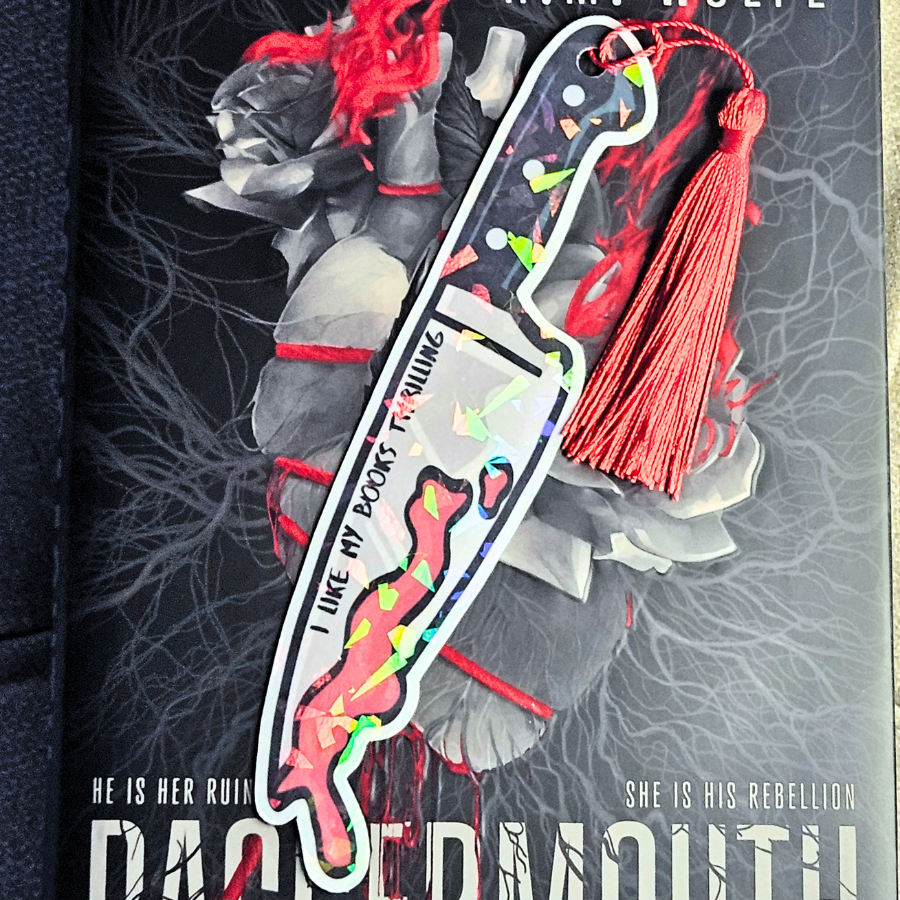 I Like My Books Thrilling Knife Bookmark