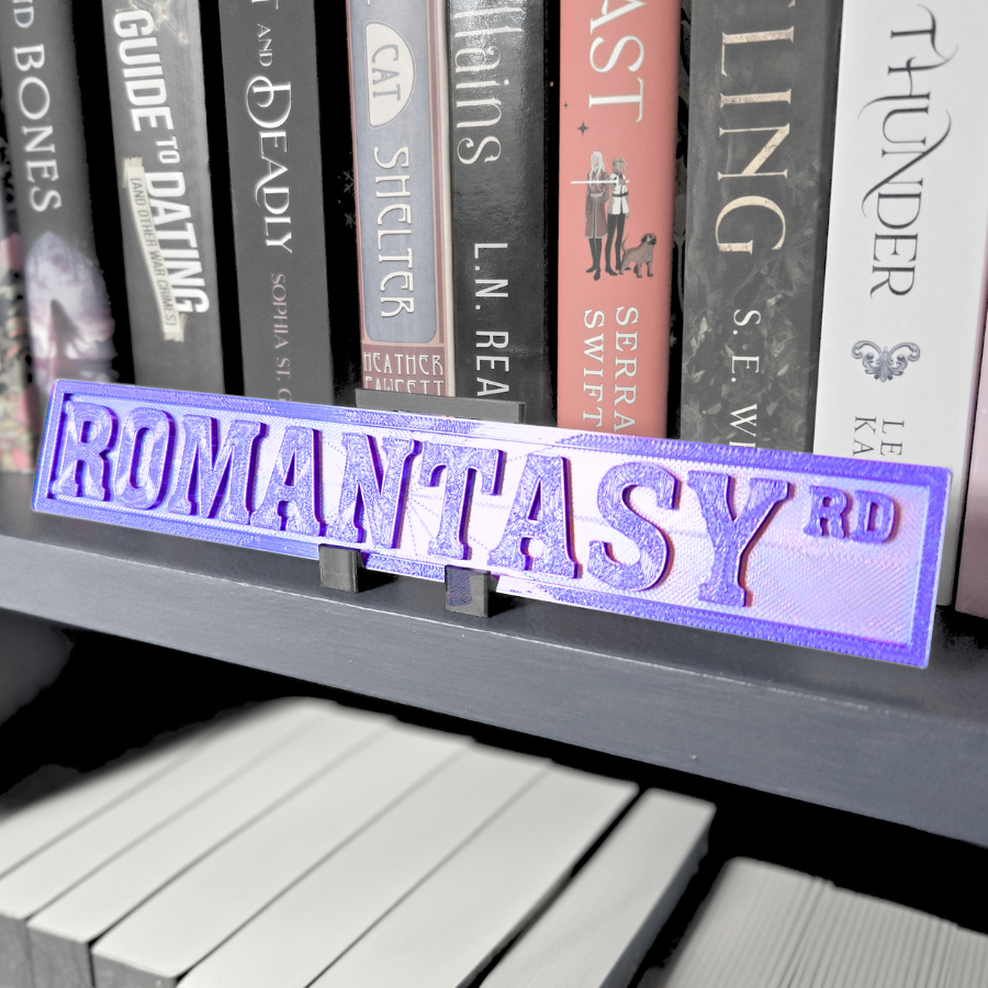 Romantasy Bookshelf Sign