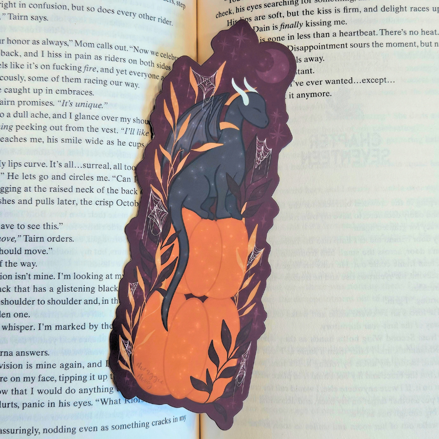 Spooky Pumpkin Stack Dragon Halloween Die-Cut Bookmark